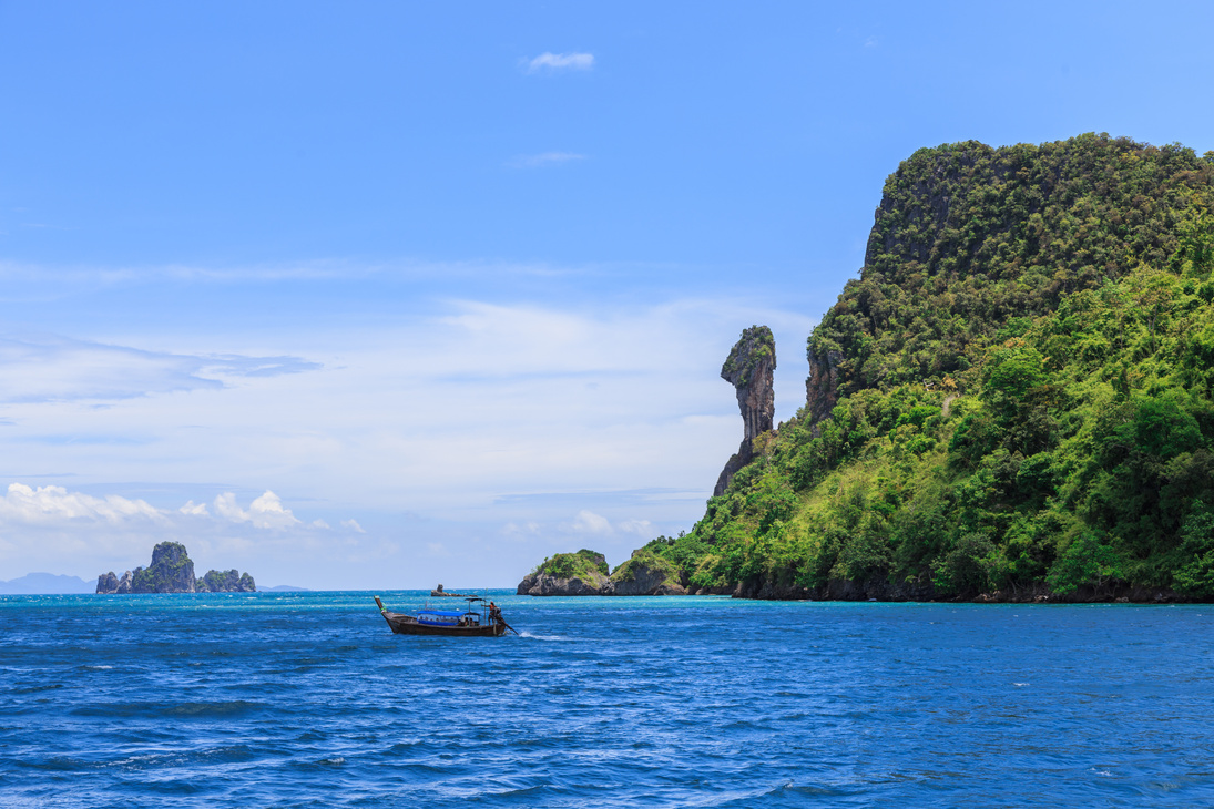sea with koh kai or island  at krabi thailand