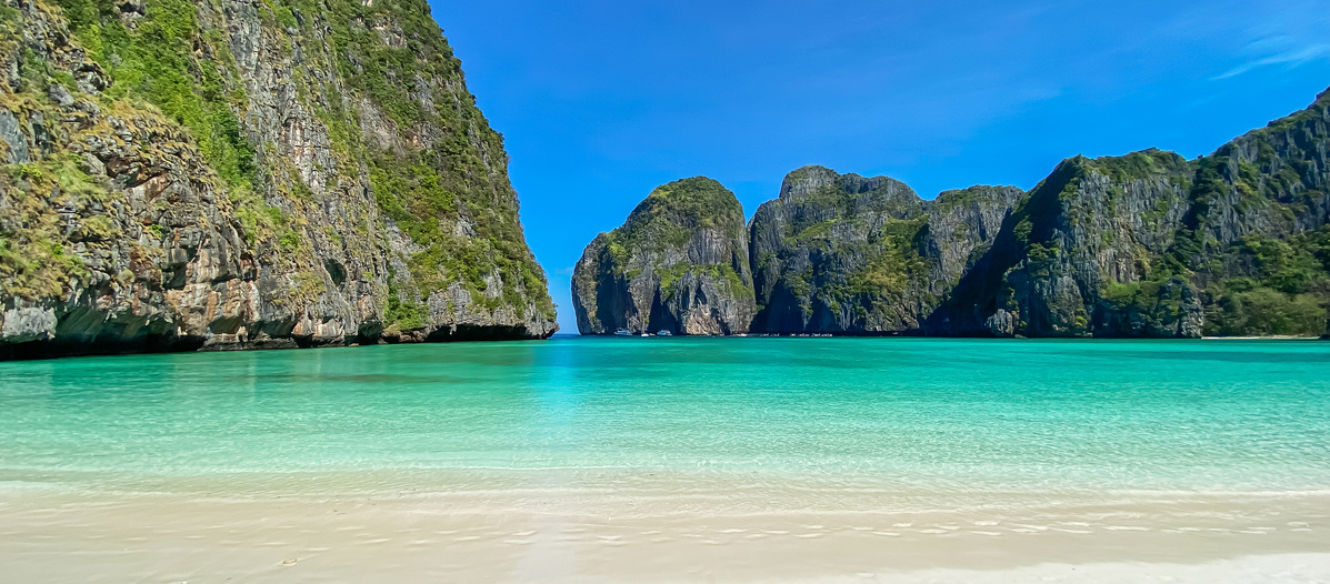 Beautiful scenery of Maya Bay beach on Phi Phi island, Krabi, Th