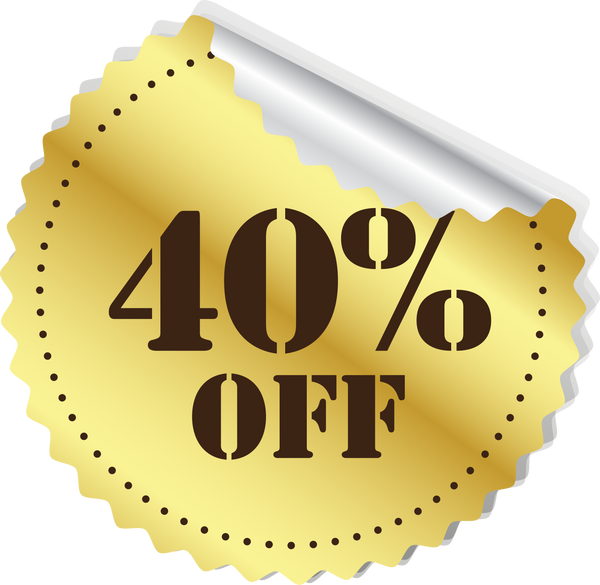 Gold Discount Stickers 40%